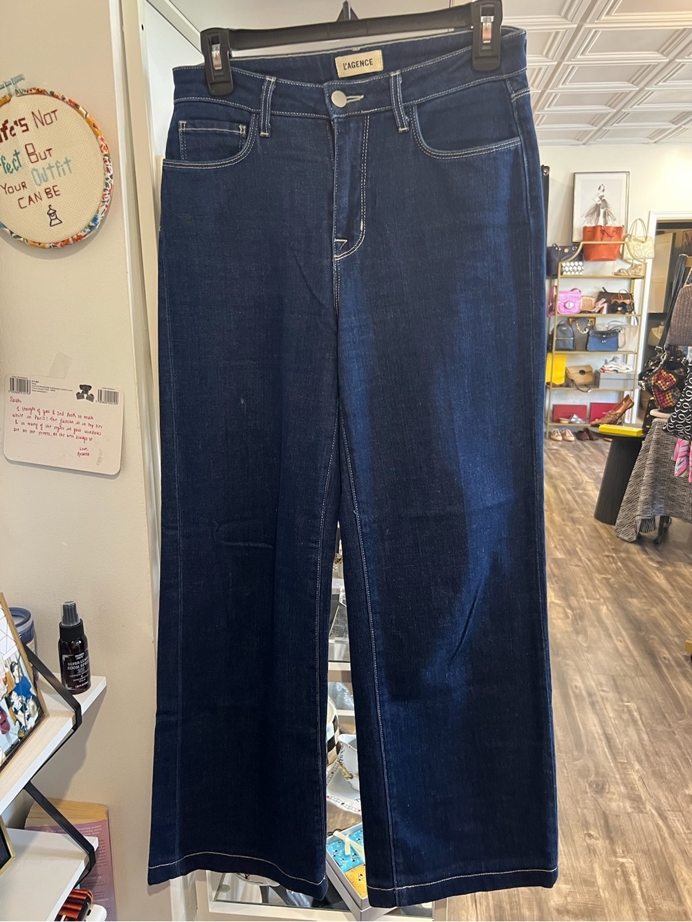 L'AGENCE Deep Indigo Wide-Leg Jeans